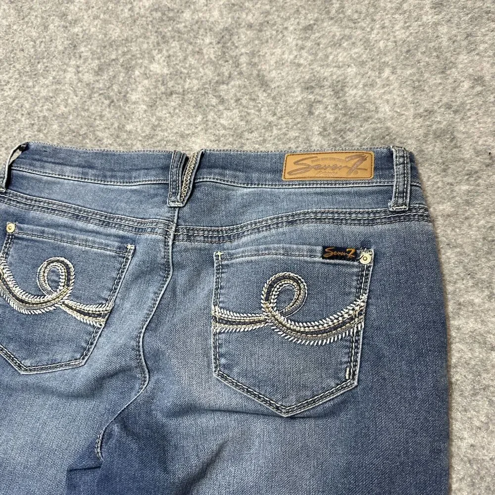 Seven7 Girlfriend‎ Women's Cropped Jeans Size 6 Blue Medium Wash Denim